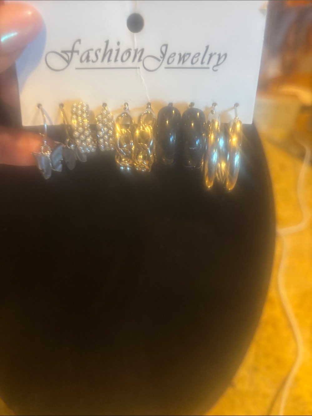 Fashion Jewelry Women's Mixed Earring Set - Black and Silver Hoops & Studs